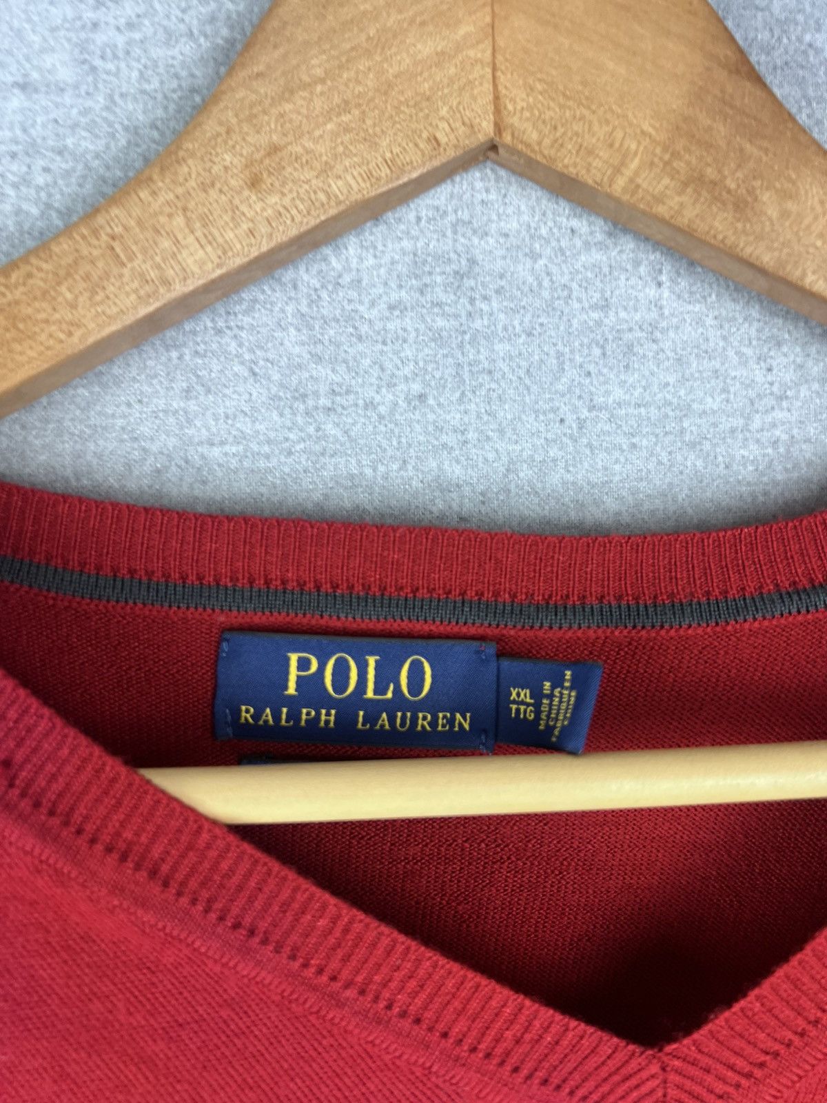 Polo Ralph Lauren × Vintage POLO RALPH LAUREN Red Crew Neck Sweater XXL Washable Merino Size US XXL / EU 58 / 5 - 3 Thumbnail