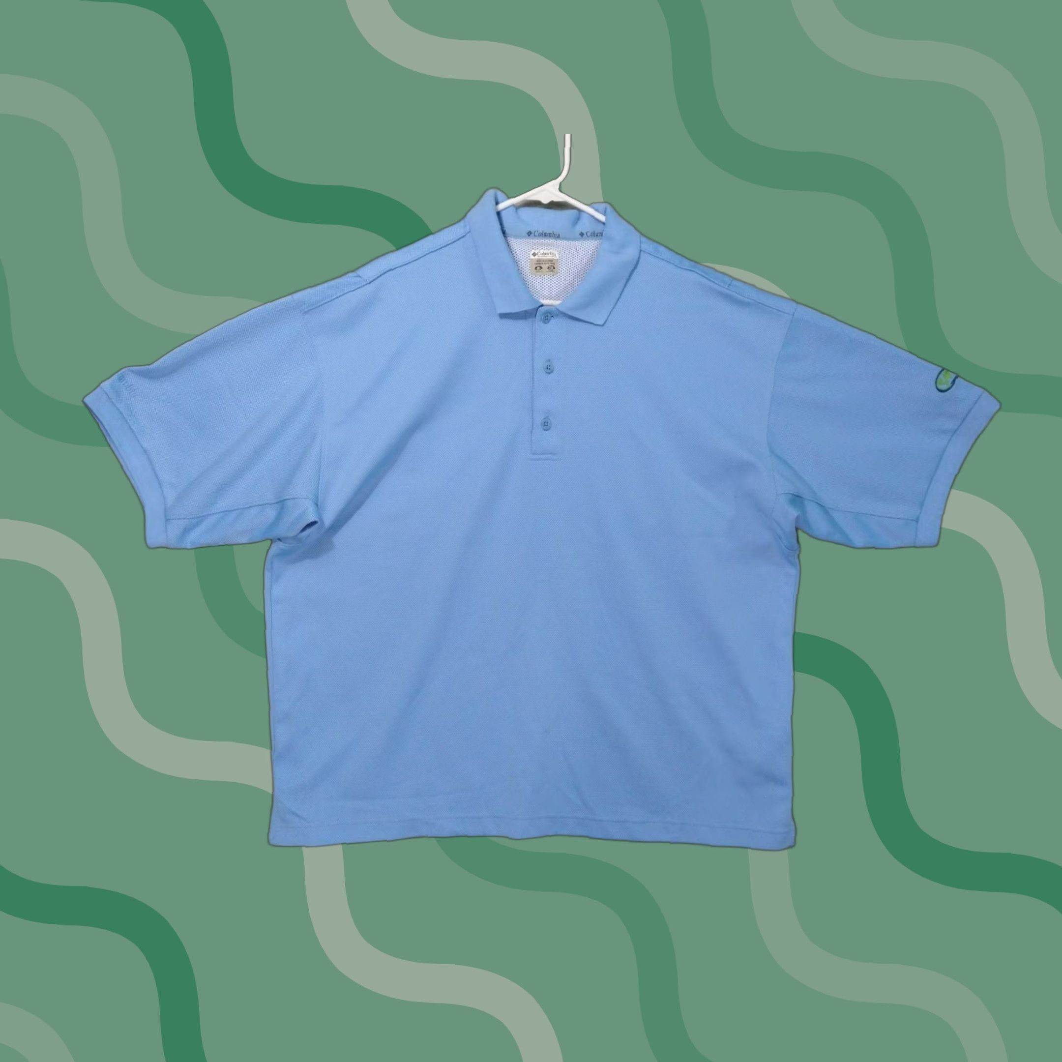 Vintage Columbia Polo Shirt Mens XL Blue Short Sleeve PFG Fishing Breathable All Seasons Vented Solid Pattern Decade: 90s? No, but keep. Size US XL / EU 56 / 4 - 1 Thumbnail