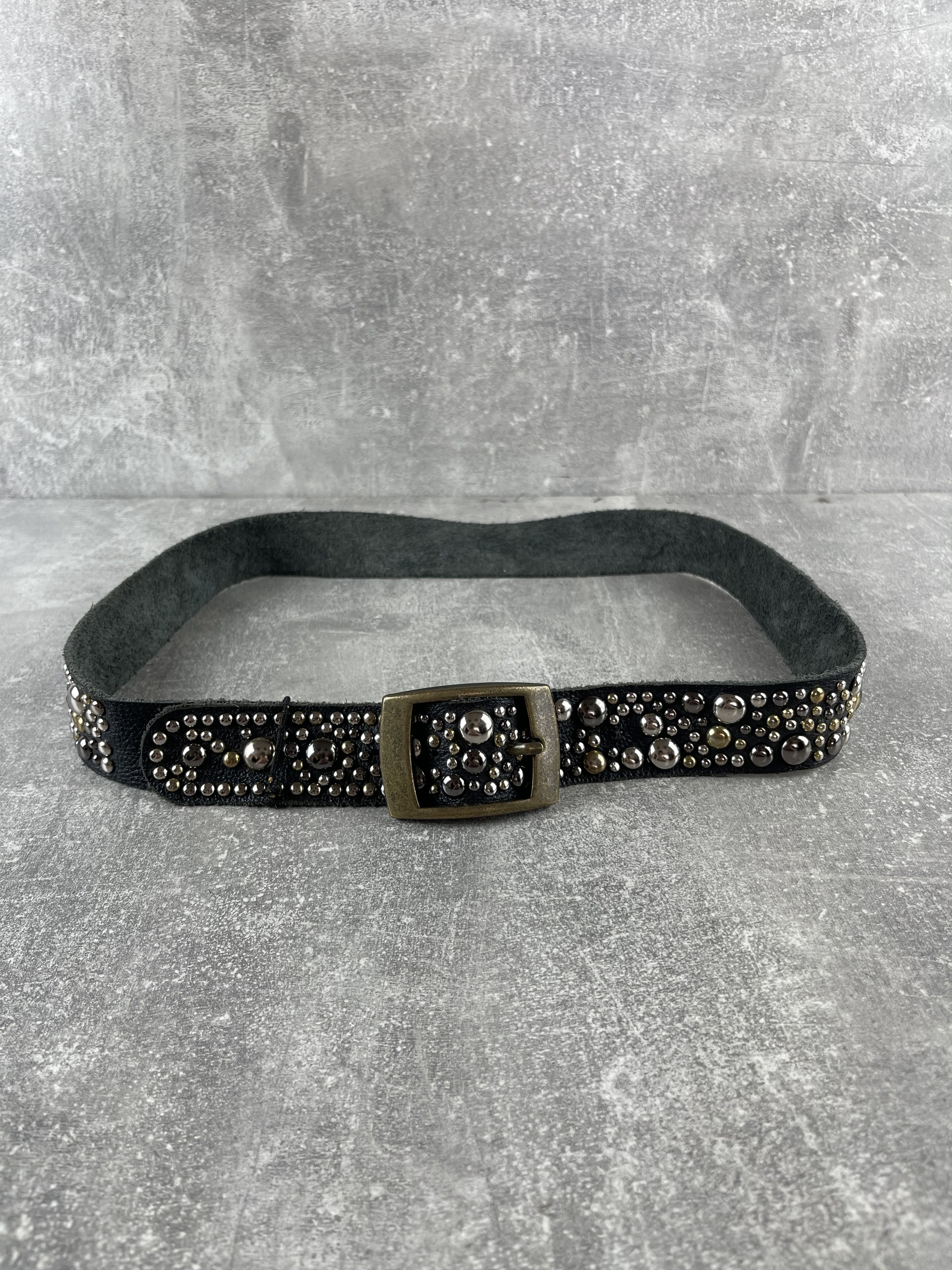 Seditionaries Y2K vintage leather green avant garde rhinestones belt Size ONE SIZE - 1 Thumbnail
