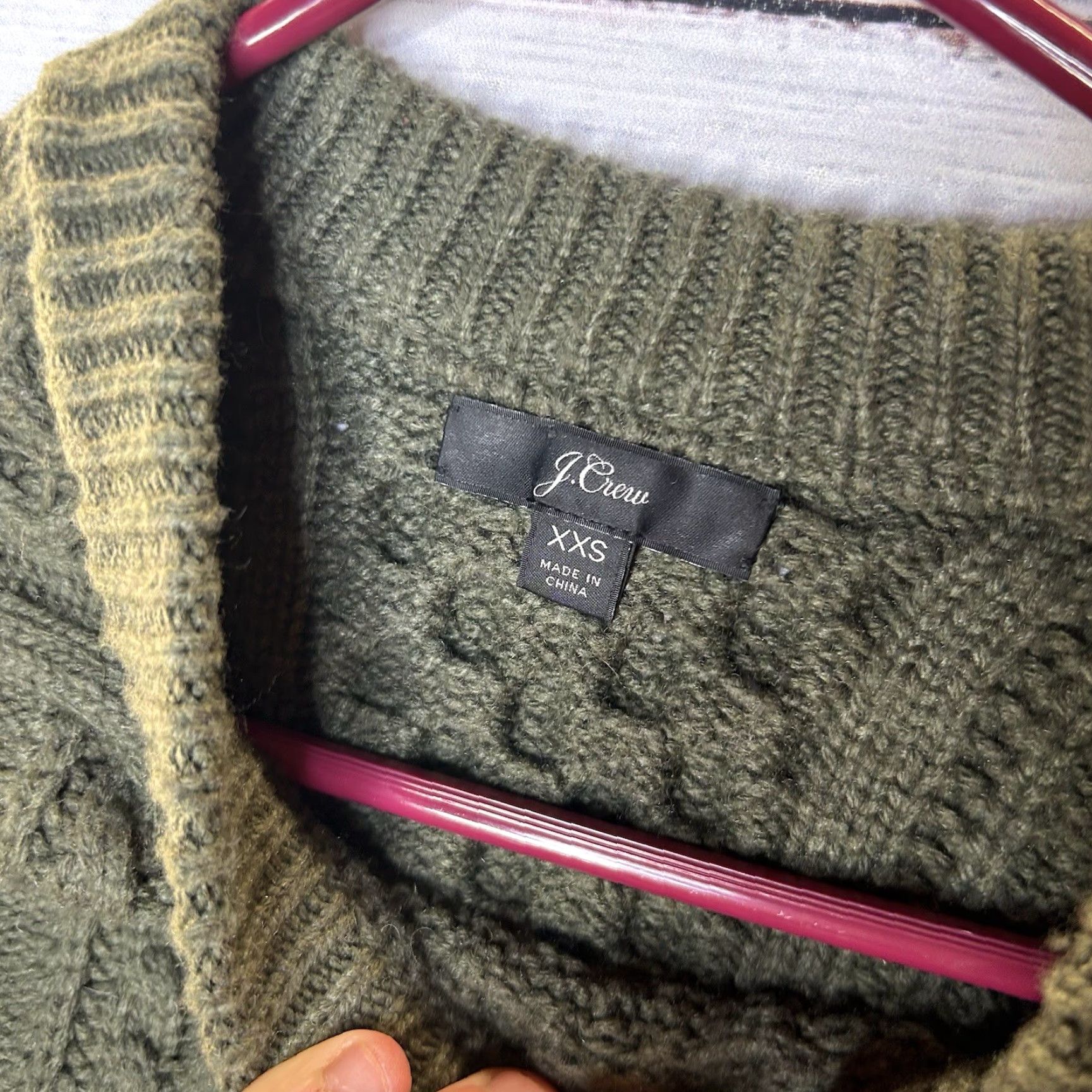 J.Crew J. Crew Sweater Cable-Knit Wool Blend Lambswool Green Women’s XXS Crew Neck Pullover Knit Shirt Size XXS / US 00 / IT 34 - 3 Thumbnail