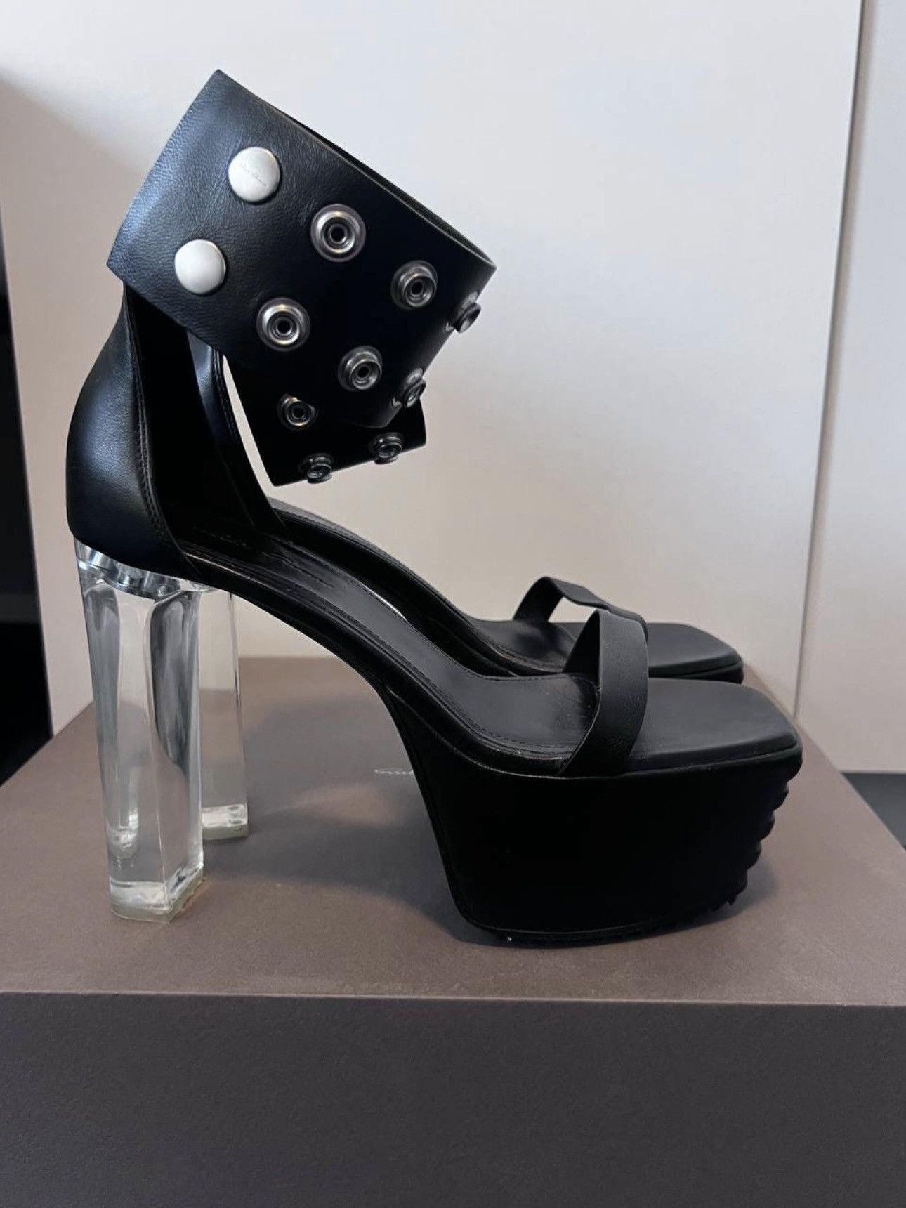 Rick Owens Rick Owens 23ss Munimal Grill Leather Platform Sandals Heels Size US 8 / IT 38 - 3 Thumbnail