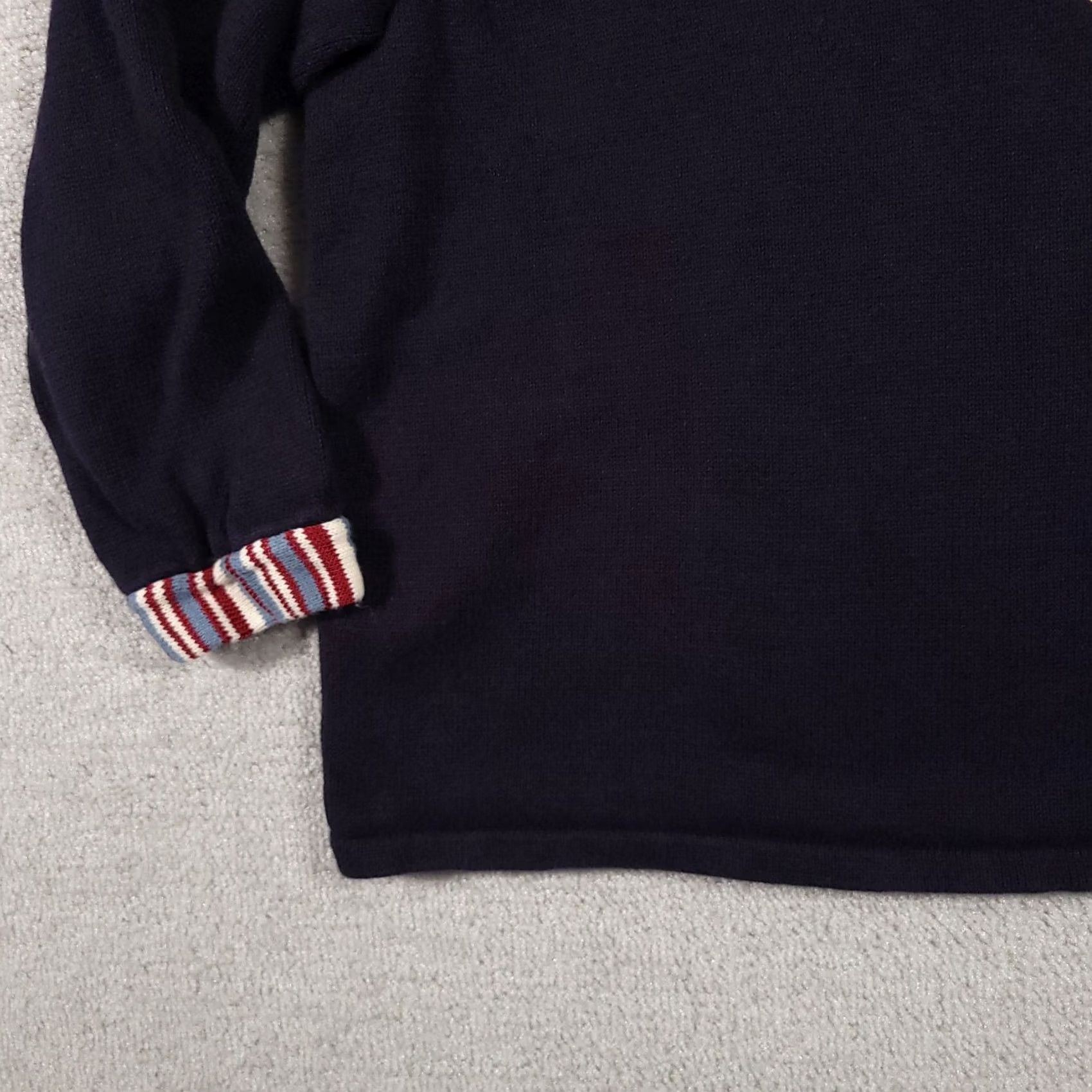 Vintage Christopher & Banks Rooster Red White Blue Patriotic Flag Womens Plus Sweater 3X Cotton Knit Size XXL / US 16-18 / IT 52-54 - 4 Thumbnail