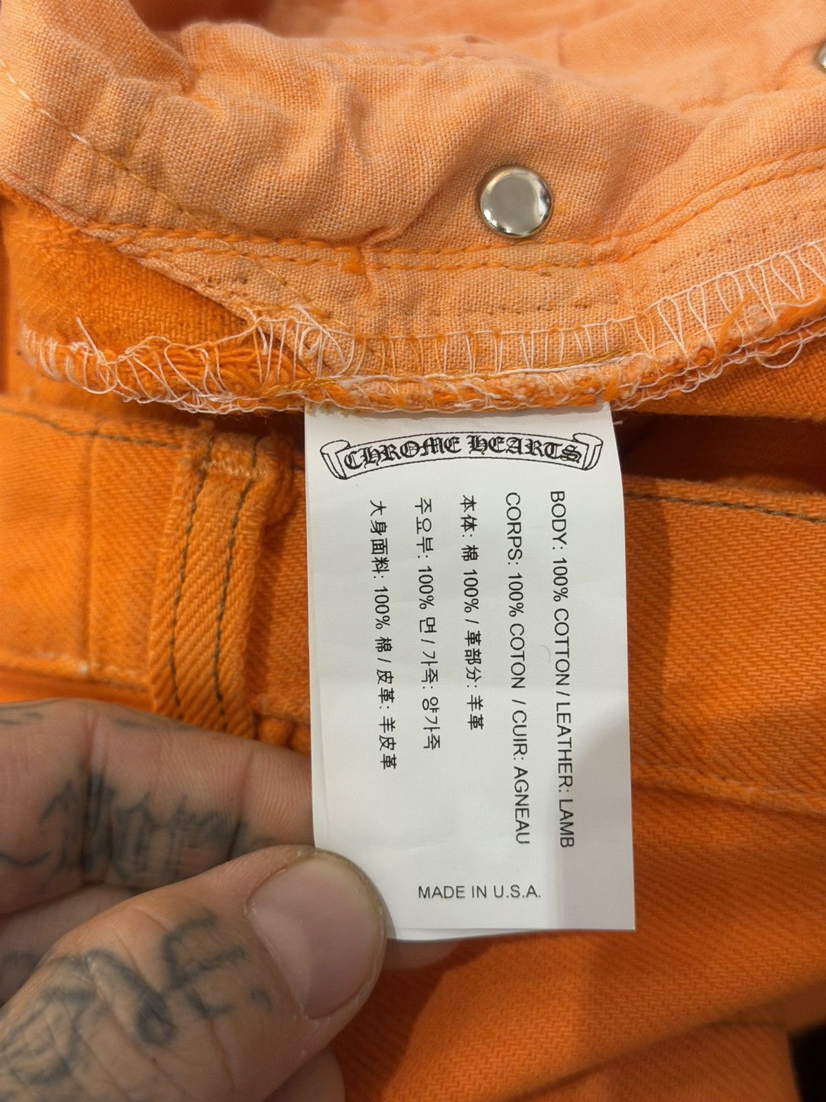 Chrome Hearts Chrome Hearts 2017 Virgil orange Levi Cross patch Jeans Size US 28 / EU 44 - 7 Thumbnail
