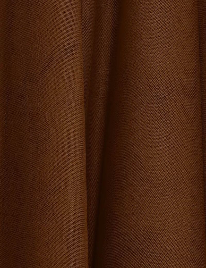 Zimmermann oc11z0226 Tulle Skirt In Brown Size 28" / US 6 / IT 42 - 6 Thumbnail
