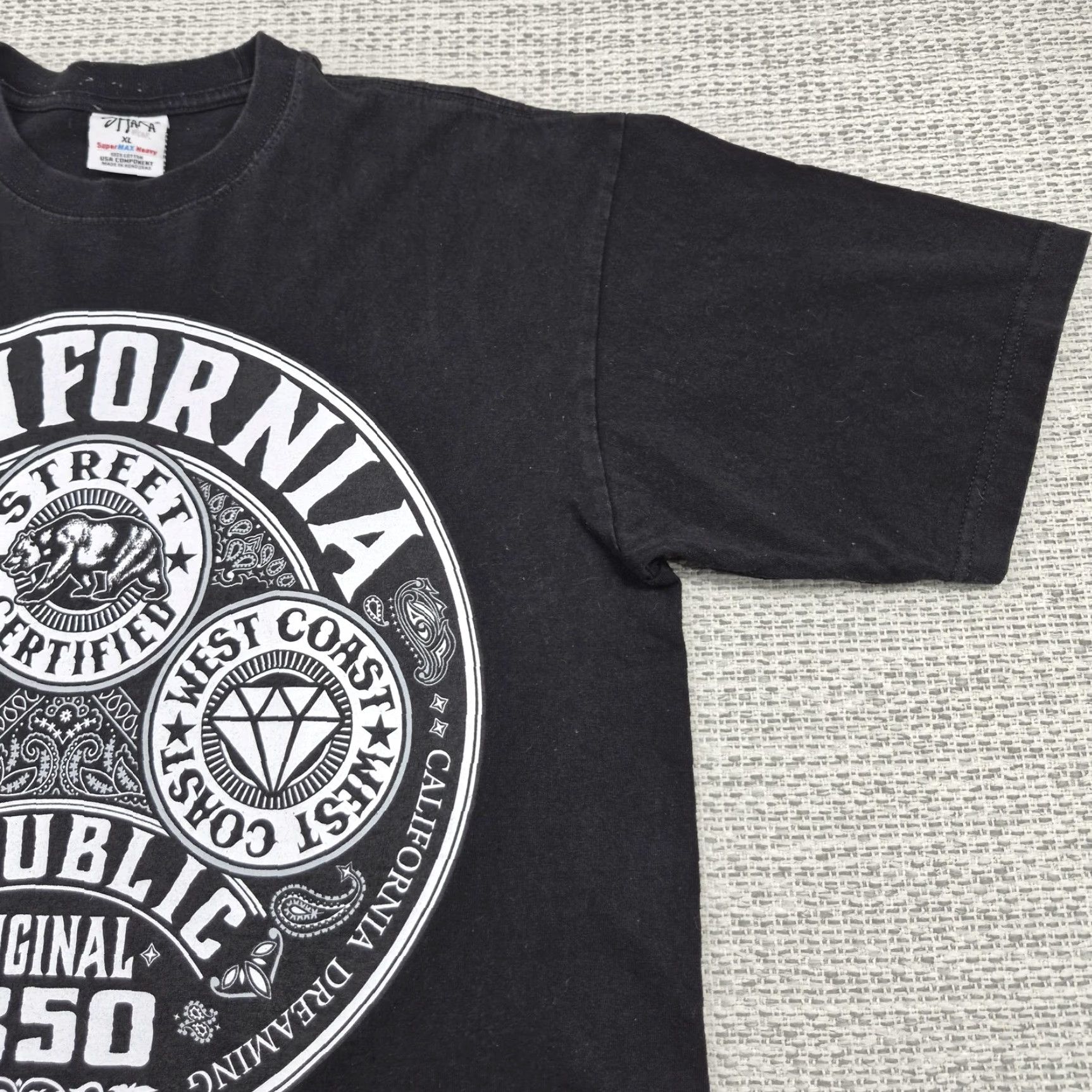 Vintage Shaka Wear California Republic Shirt Mens XL Black Street Graphic Tee West Coast Size US XL / EU 56 / 4 - 2 Thumbnail
