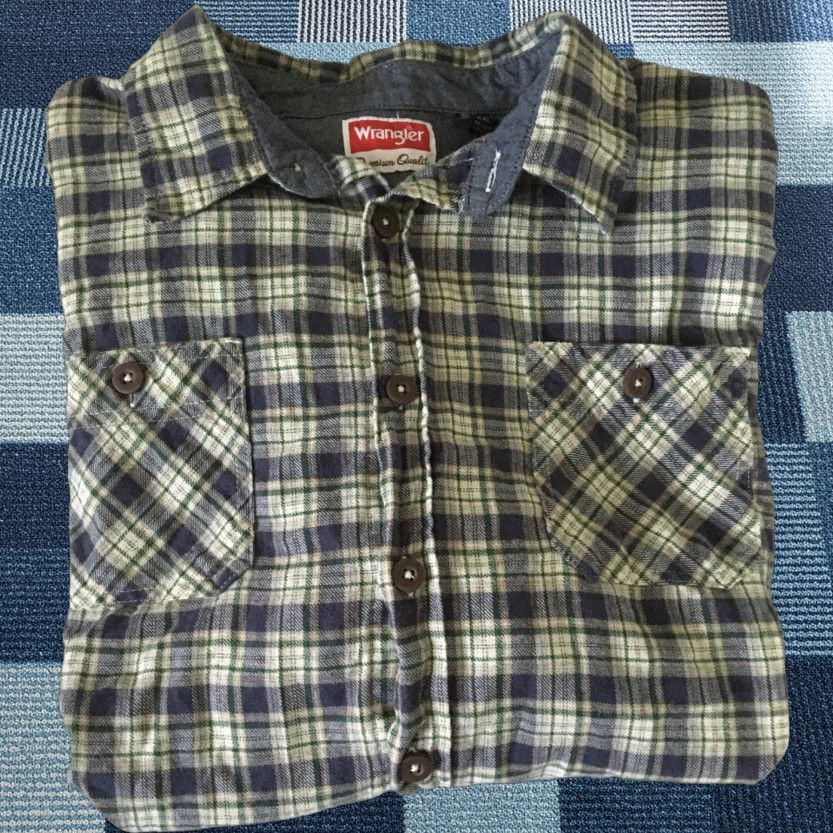 Wrangler Wrangler Men’s Long Sleeve Shirt 2XL Button Up Plaid Gray Green Western Pockets Casual Vintage: No Size US XXL / EU 58 / 5 - 1 Thumbnail