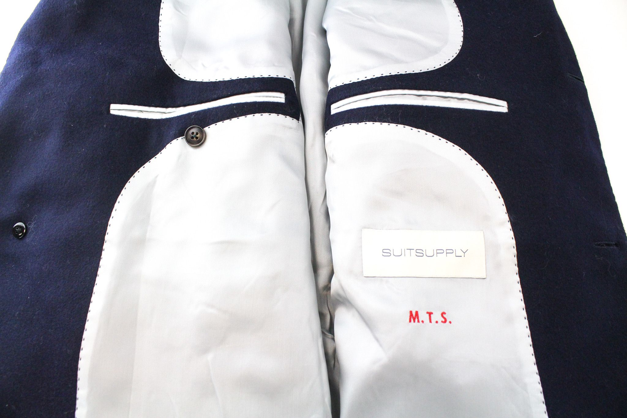 Suitsupply VICENZA UK48R Blue Wool Mid-Length Coat 66582 Size US XXL / EU 58 / 5 - 5 Thumbnail