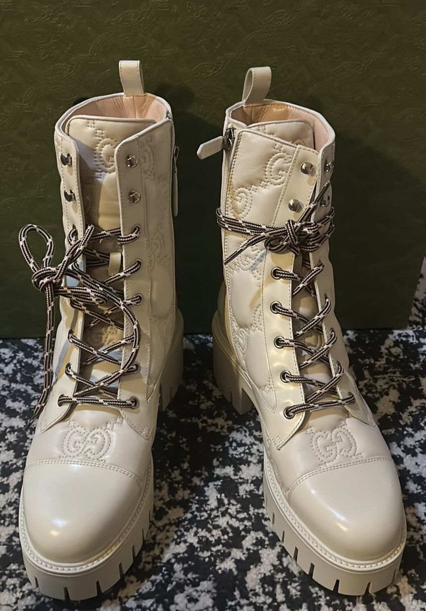 Gucci Gucci GG Matelasse Lace Up Quilted Platform Combat Boots Size US 11 / IT 41 - 5 Thumbnail