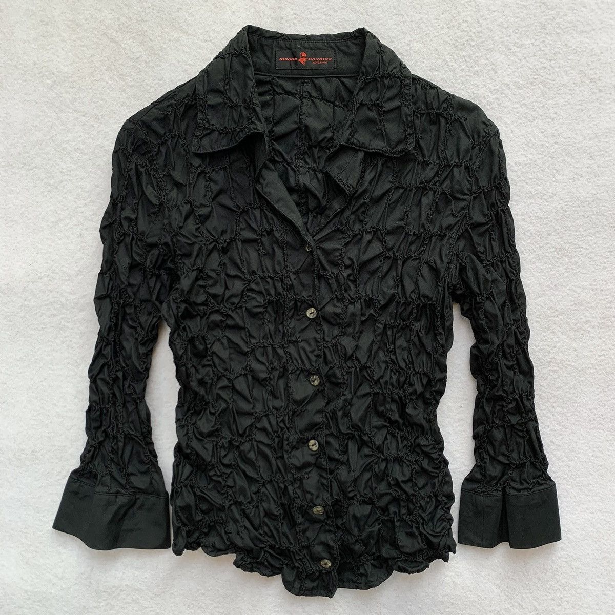 Other 1980s Hiroko Koshino Crinkled Textured Smock Shirt Size M / US 6-8 / IT 42-44 - 1 Thumbnail