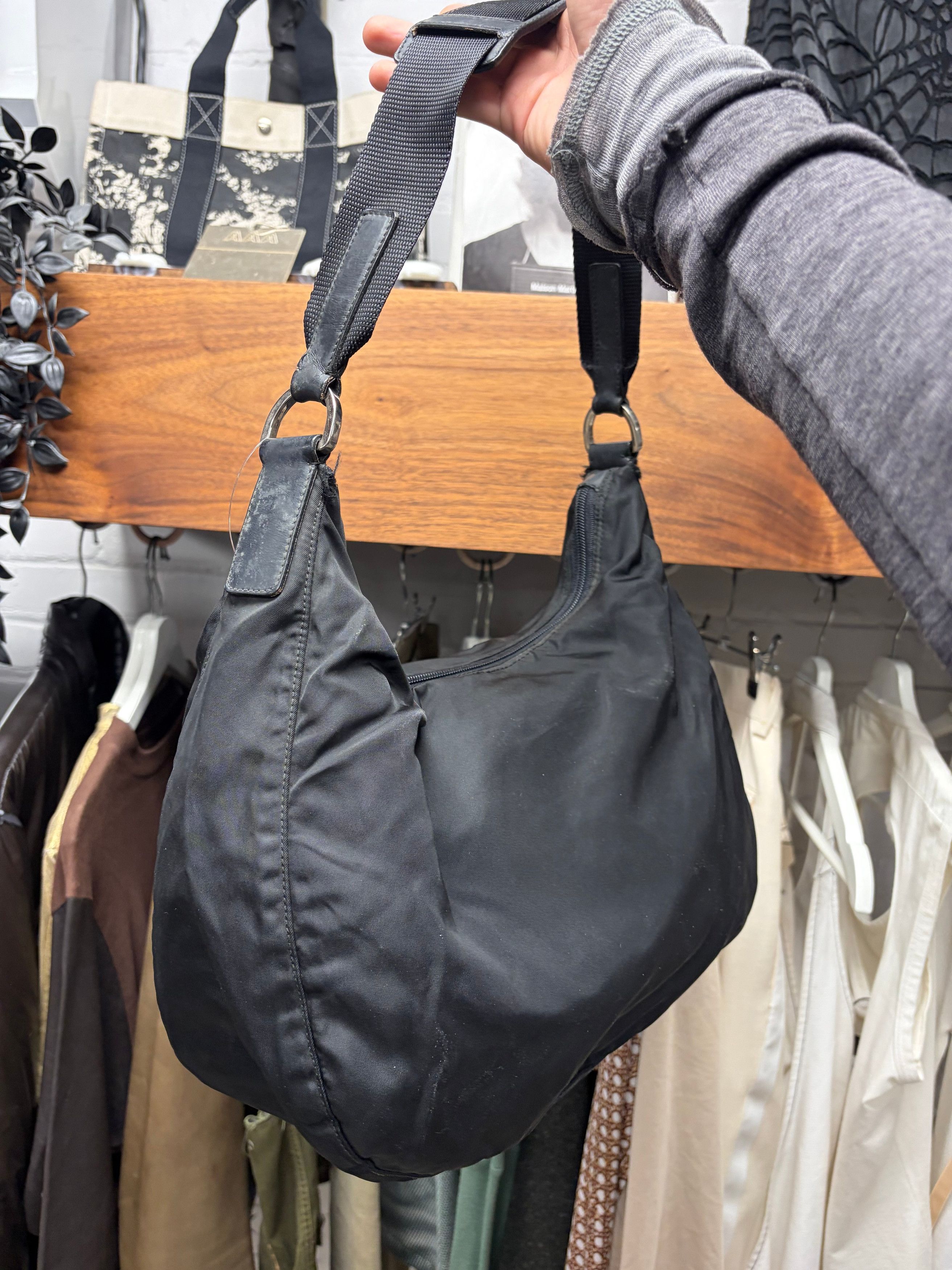 Prada Prada Black Nylon Crossbody ‘Hobo’ Bag Size ONE SIZE - 4 Thumbnail