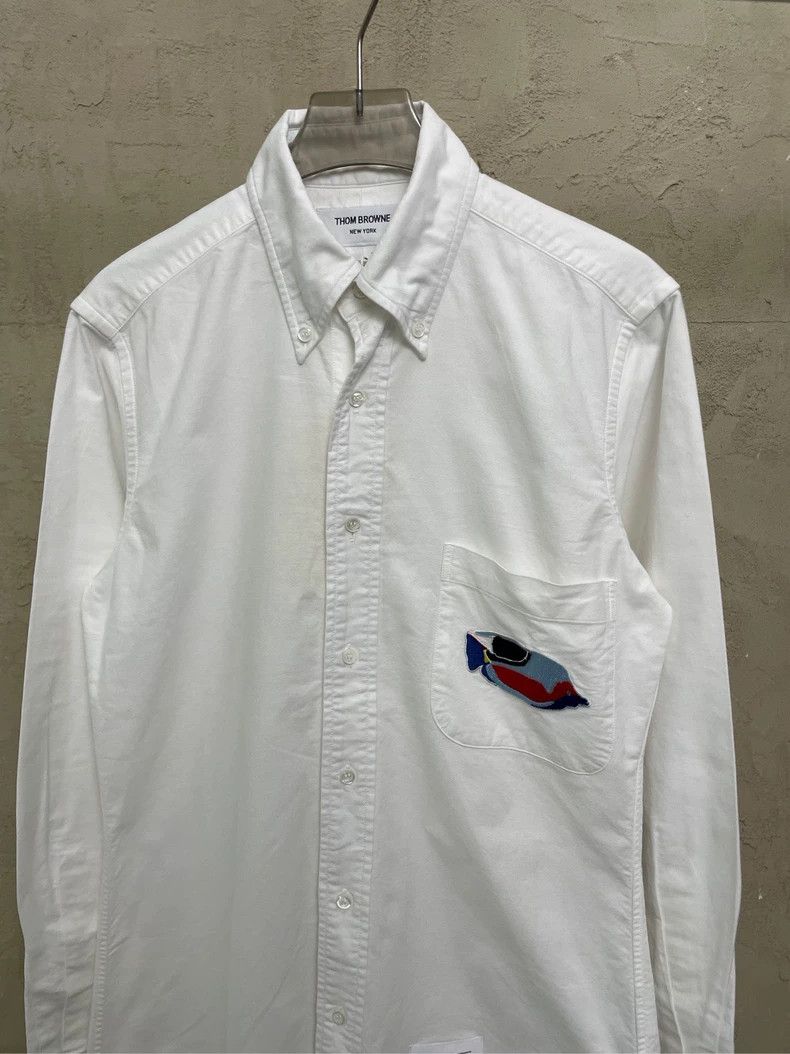 Thom Browne Thom Browne size1 White pocket embroidered tropical fish lo Size US S / EU 44-46 / 1 - 2 Thumbnail