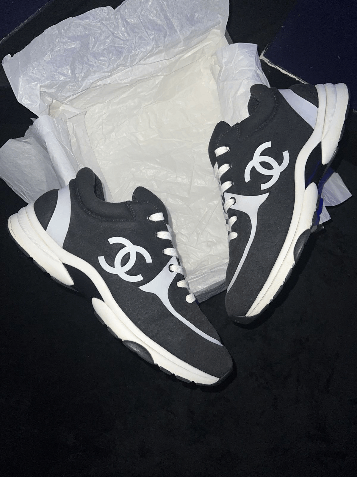 Chanel Chanel CC Trainer “BlackWhite” Size US 11 / EU 44 - 1 Thumbnail