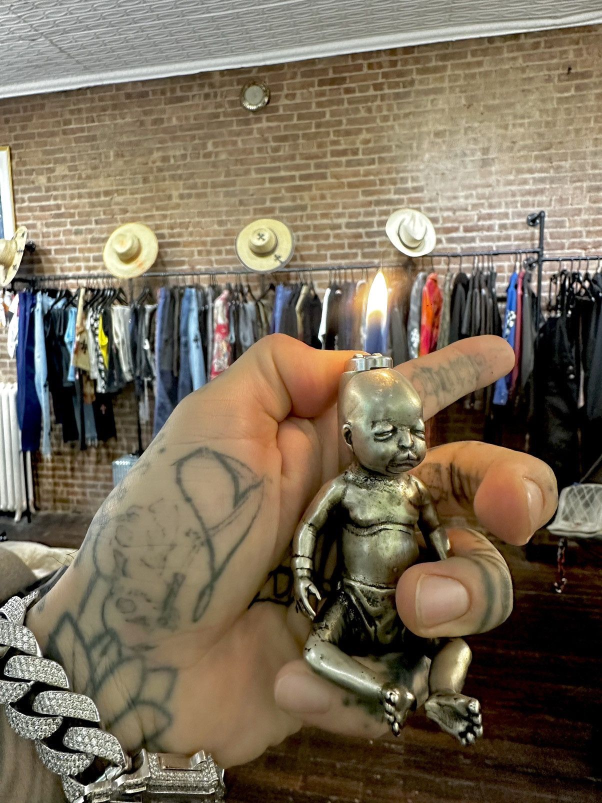 Enfants Riches Deprimes ERD 1 of 3 CRYING CRACK BABY LARGE SILVER LIGHTER Size ONE SIZE - 3 Thumbnail