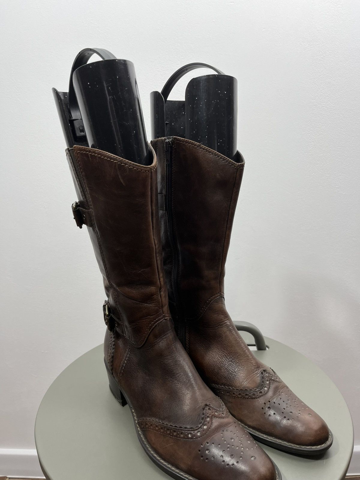 Other Vintage Brown Leather Buckle Boots US 6.5 Distressed Style Size US 6.5 / IT 36.5 - 11 Thumbnail