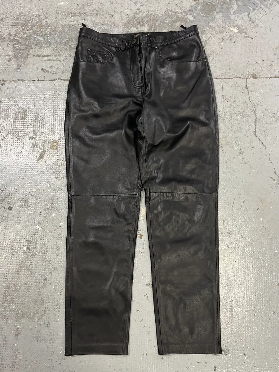 Just Cavalli 2000s Cavalli Black Minimalist Leather Pants Size 25" / US 0 / IT 36 - 5 Thumbnail