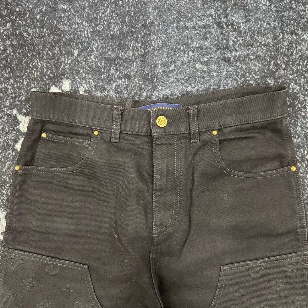 Louis Vuitton LOUIS VUITTON Black Lumber Loose Straight Cargo Jeans 31 Size US 31 - 8 Thumbnail