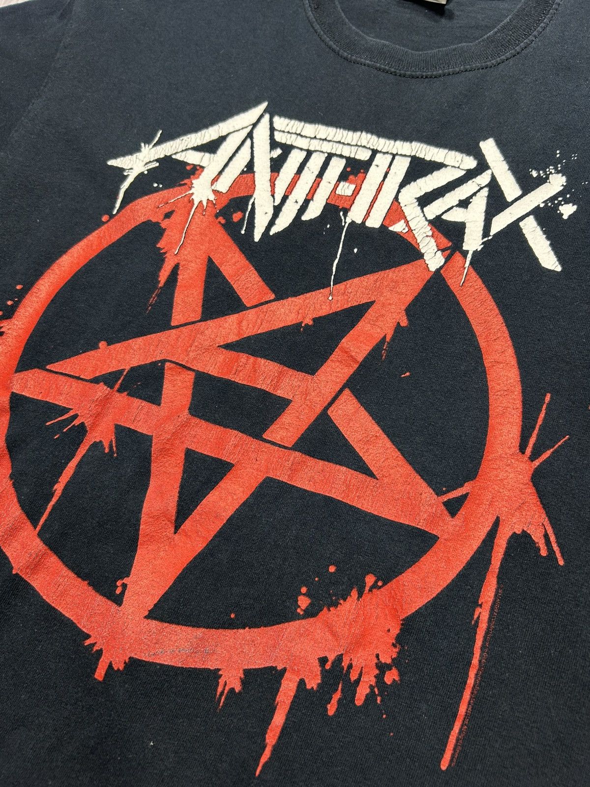 Band Tees × Vintage Vintage Anthrax Punk Anarchy Big Logo T-Shirt Size US M / EU 48-50 / 2 - 8 Thumbnail
