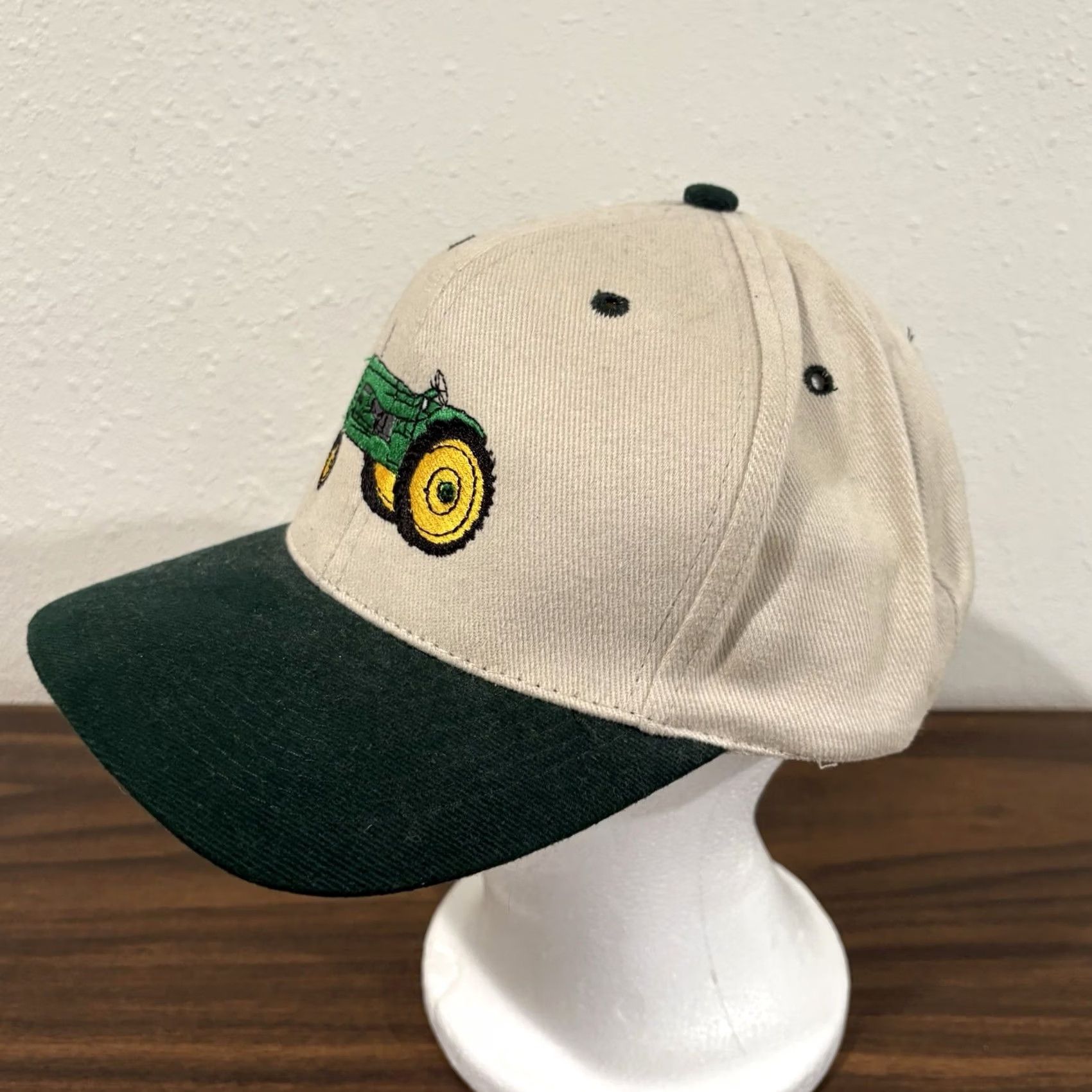 Vintage VINTAGE John Deere Hat Cap Trucker 90s USA Beige Cotton OS Adjustable Men안 Size ONE SIZE - 7 Thumbnail