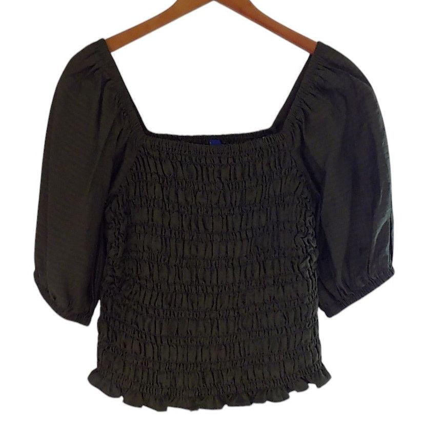 Old Navy Old Navy Top Women Medium Olive Green Milkmaid Coquette Size M / US 6-8 / IT 42-44 - 1 Thumbnail