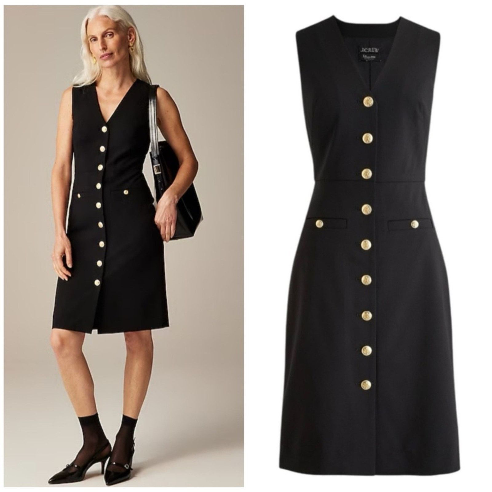 J.Crew J. Crew Buttoned sheath dress in Italian stretch wool blend Size XS / US 0-2 / IT 36-38 - 1 Thumbnail