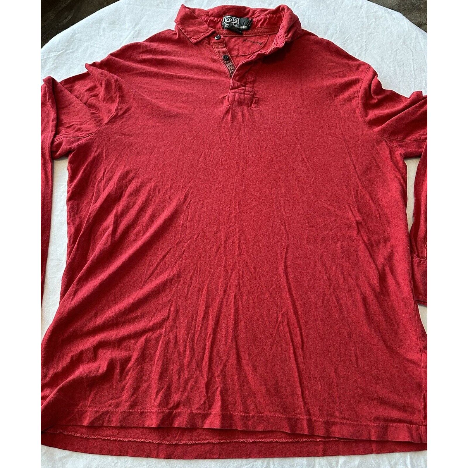 Polo Ralph Lauren Vintage POLO RALPH LAUREN Red Large Shirt Collard Pullover Size US L / EU 52-54 / 3 - 14 Thumbnail