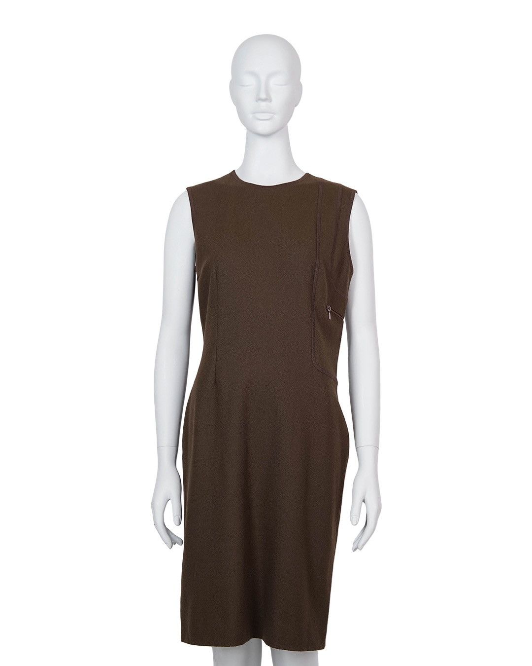 Miu Miu Miu Miu S/S1999 Wool Mid-Length Dress in Brown Size M / US 6-8 / IT 42-44 - 1 Thumbnail