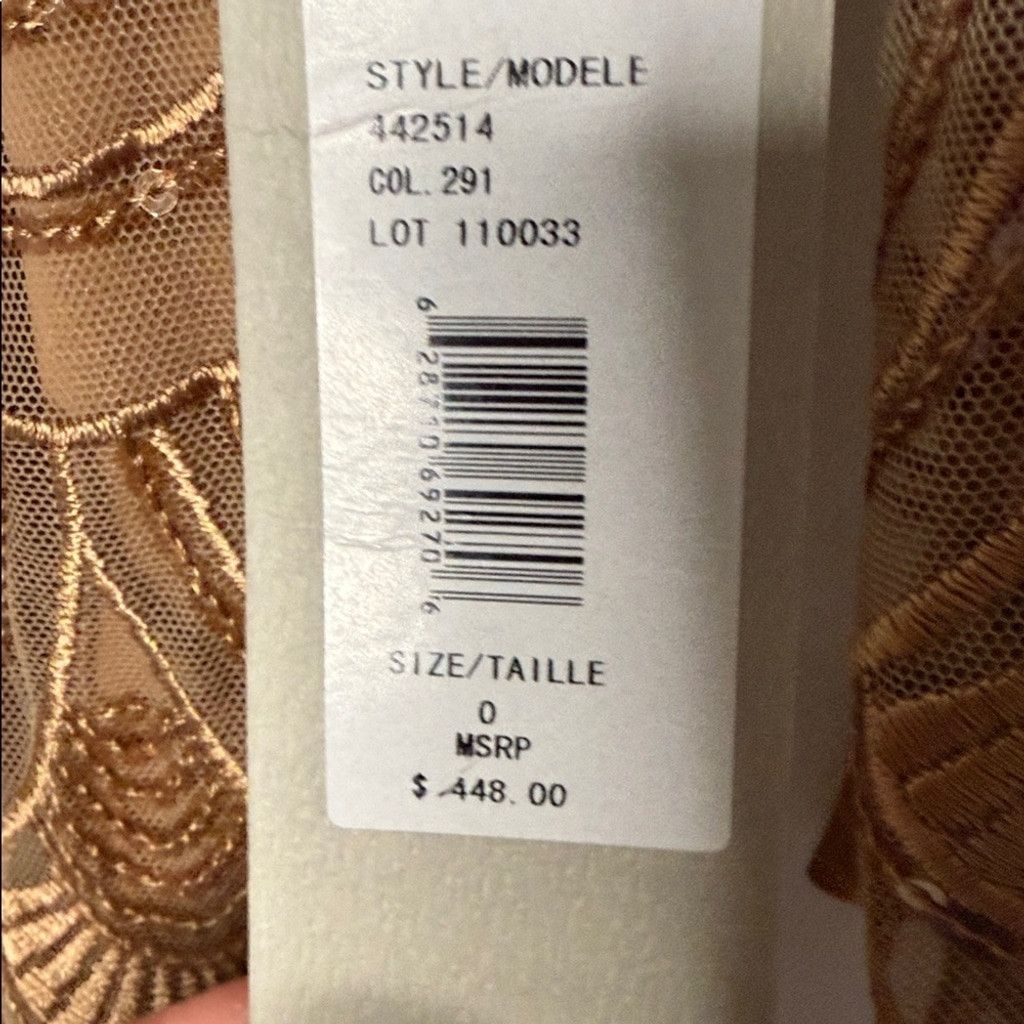 Monique Lhuillier NWT ML Monique Lhuillier silk trim sequin bronze dress sz 0 Size XS / US 0-2 / IT 36-38 - 12 Thumbnail