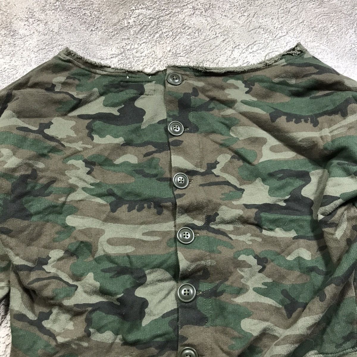 Vintage Vintage Y2K Camo Distressed Cardigan Knitted Oversized 90s Size M / US 6-8 / IT 42-44 - 3 Thumbnail