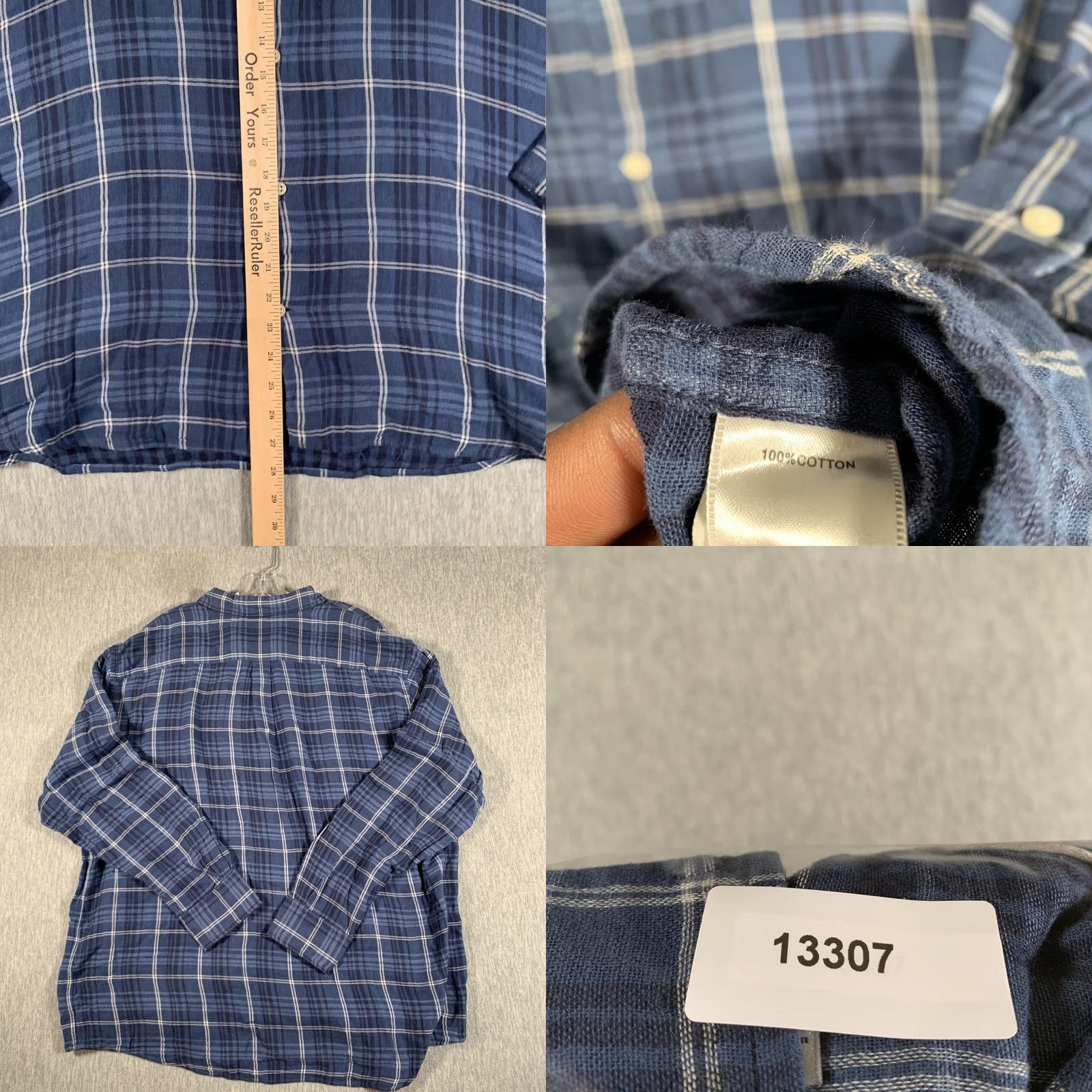 Peter Millar Peter Millar Shirt Mens 2XL Blue Plaid Long Sleeve Button Front Cotton Casual Size US XXL / EU 58 / 5 - 8 Thumbnail