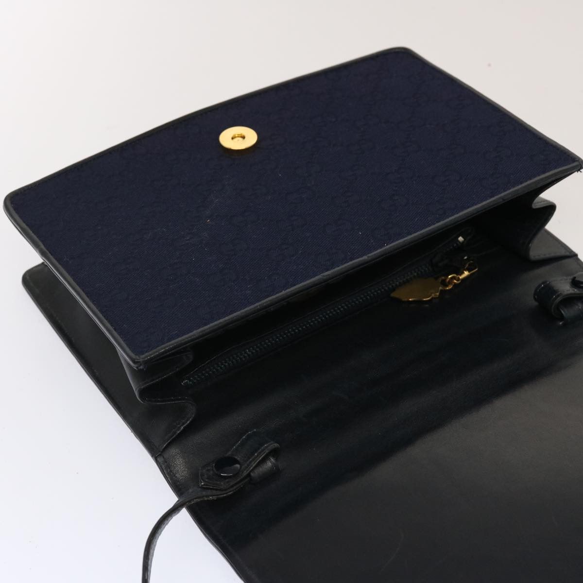 Gucci GUCCI GG Canvas Shoulder Bag Navy Black Size ONE SIZE - 14 Thumbnail