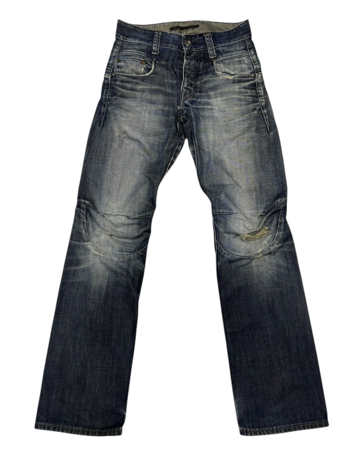 G-Star × If Six Was Nine × Le Grande Bleu (L.G.B.) G-STAR RAW BUCKLE BACK FADED DISTRESSED DENIM JEANS Size US 29 - 1 Thumbnail