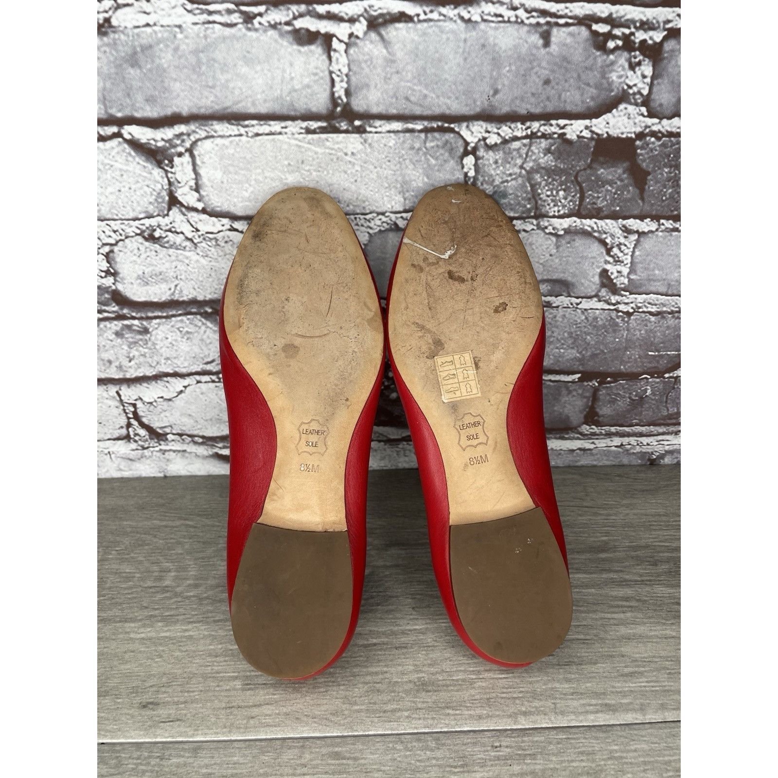 Tory Burch Tory Burch Red Leather Gold Badge Logo Ballet Flats Shoes Wo Size US 8.5 / IT 38.5 - 8 Thumbnail