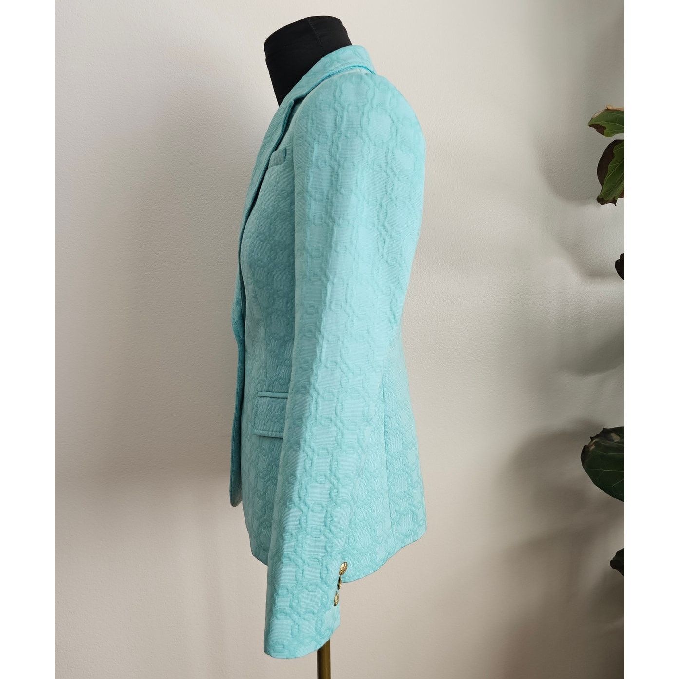 Banana Republic MINT Banana Republic Turquoise Military-Inspired Blazer 2P Size XS / US 0-2 / IT 36-38 - 6 Thumbnail