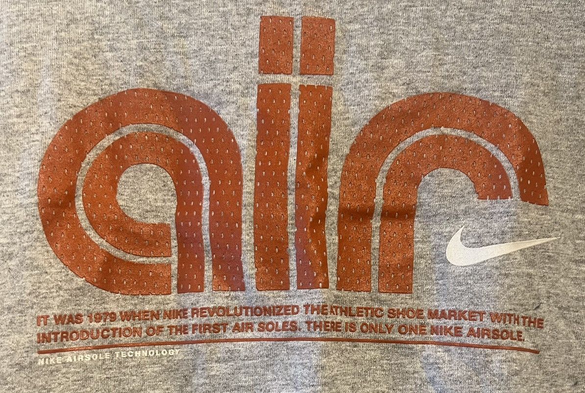Authentic Nike Airsole technology rare vintage grey tee XXL