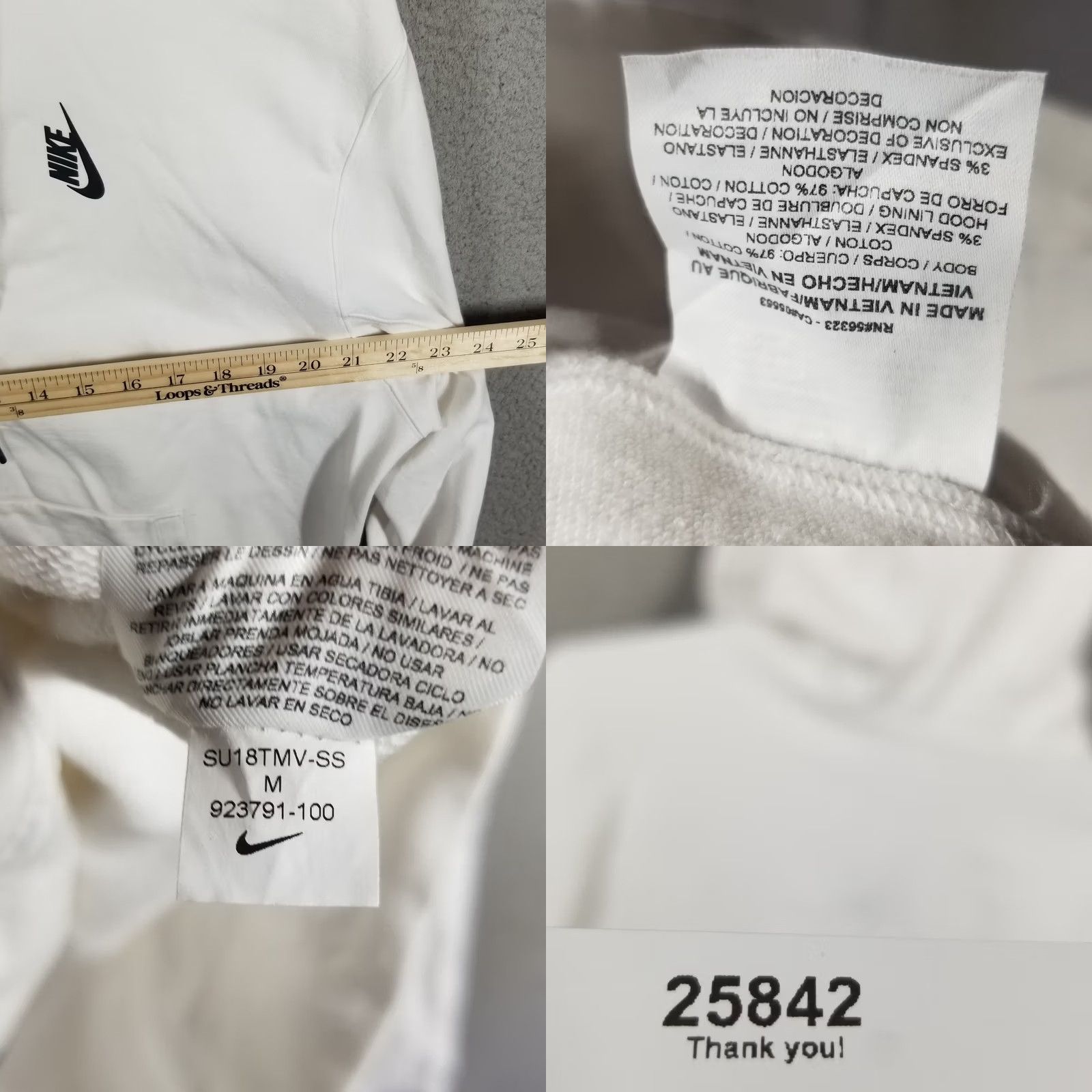 Nike NikeLab Nike Lab Collection Men M French Terry Fleece Full-Zip Hoodie 923791-100 Size US M / EU 48-50 / 2 - 8 Thumbnail