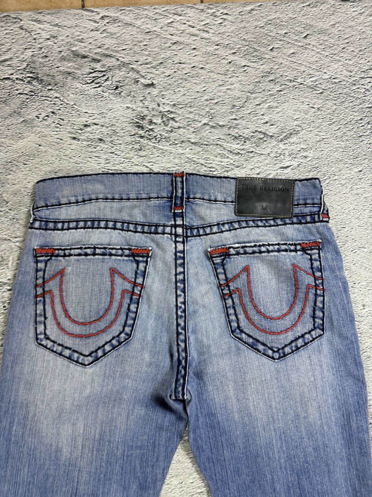 True Religion True Religion blue jeans red thick stitching Y2K studded Size US 34 / EU 50 - 2 Thumbnail