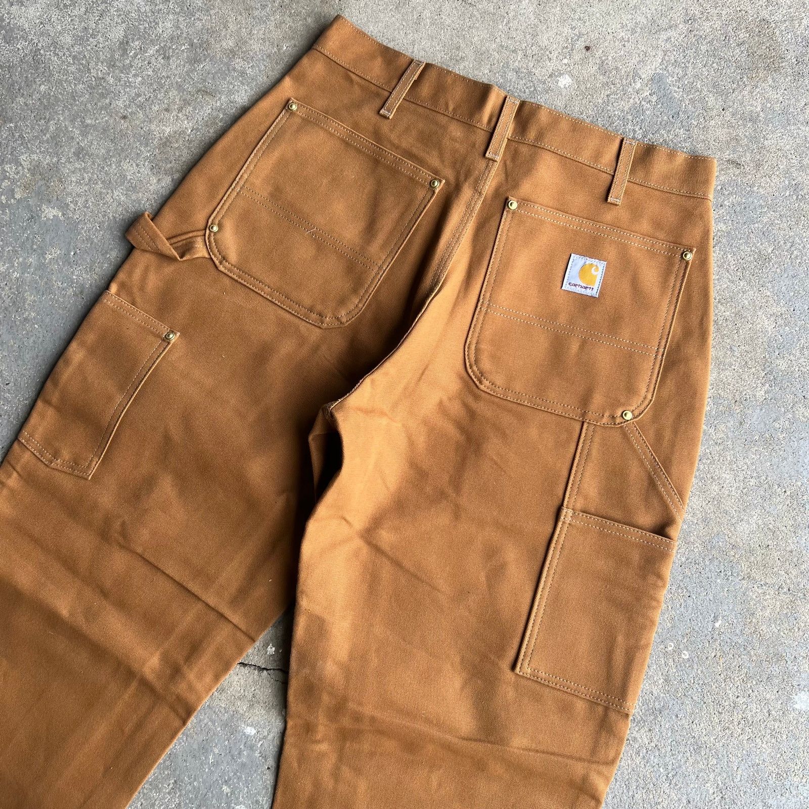 Vintage carhartt brown y2k double knee work carpenter pants