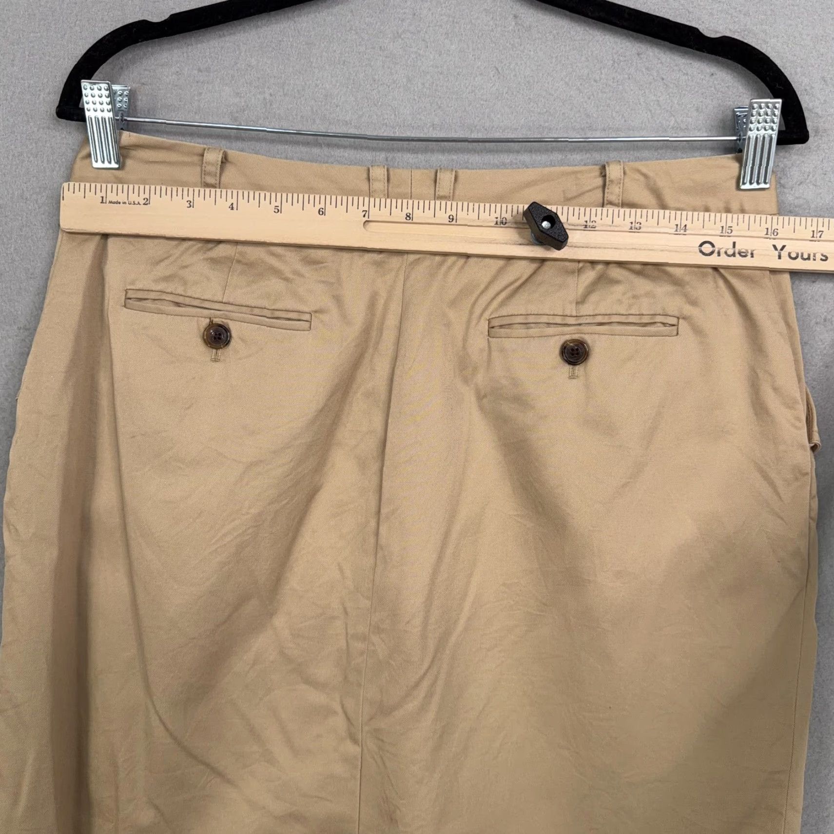 Brooks Brothers Brooks Brothers Skirt Womens 10 Beige Twill Lined Pockets Pencil Career Workwear Size 32" / US 10 / IT 46 - 5 Thumbnail