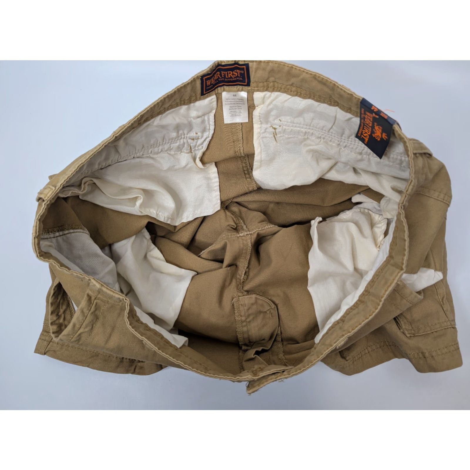 Camel Wear First Cargo Shorts Men 44 Desert Camel Flat Front Pockets Outdoors Hiking Casual Spring Summer Cotton Tan Cargo Pocket Regular Mens Size US 44 / EU 60 - 6 Thumbnail