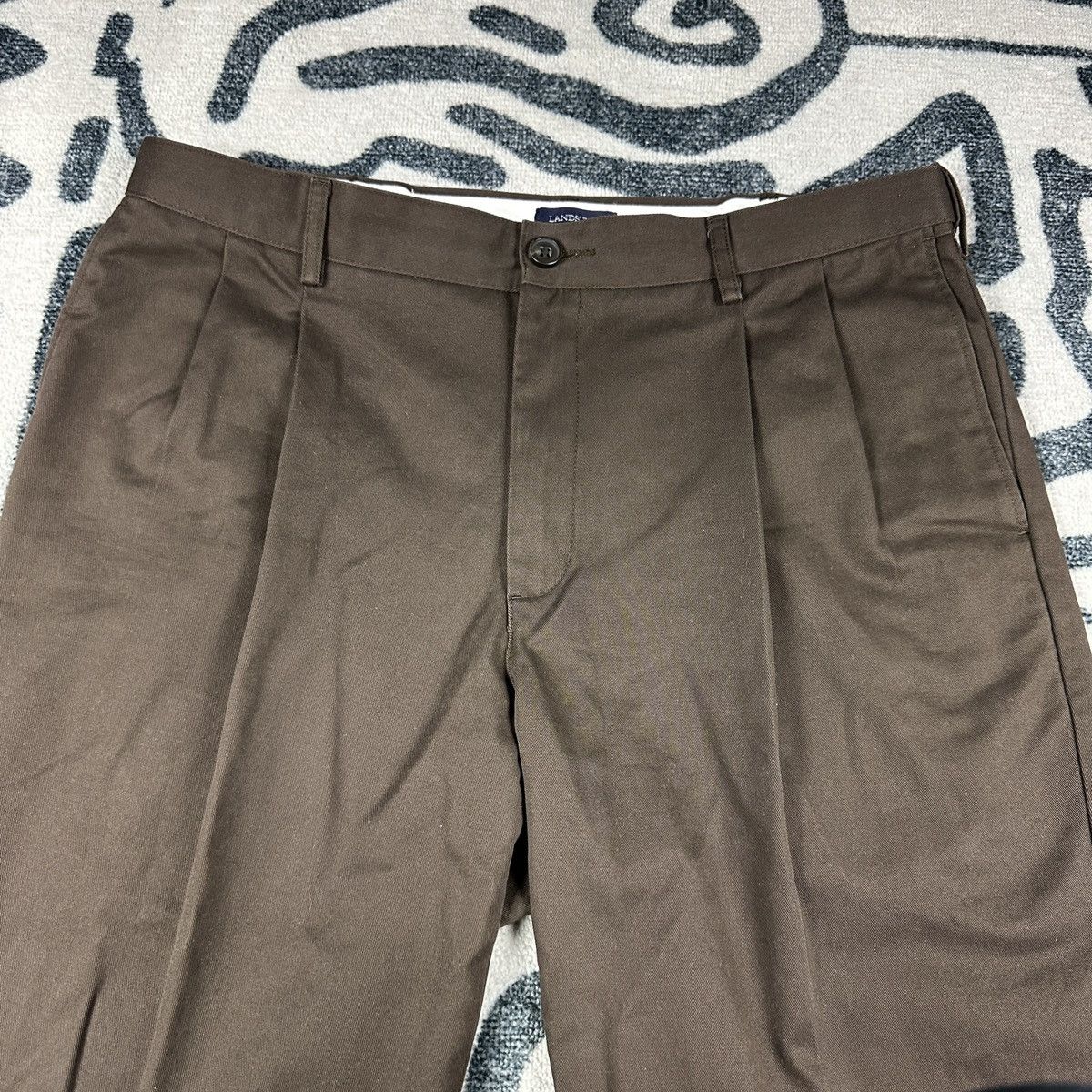 Lands' End Land’s End Casual Pleated Cuffed Brown Pants Size 34 Size US 34 / EU 50 - 2 Thumbnail