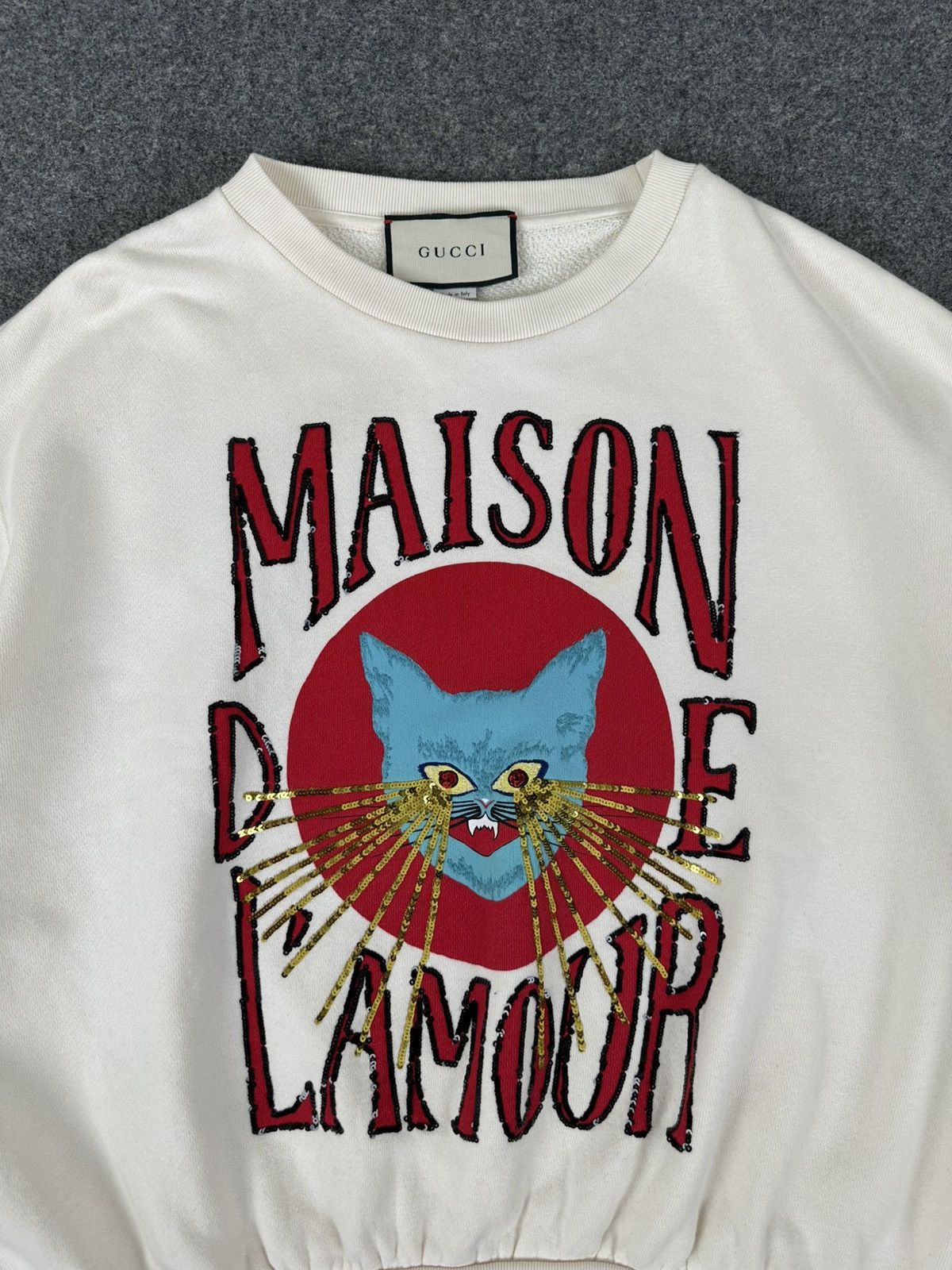 Gucci Gucci - F/W18 Maison De Lamour Cat - Sequins Cropped Sweater Size S / US 4 / IT 40 - 3 Thumbnail