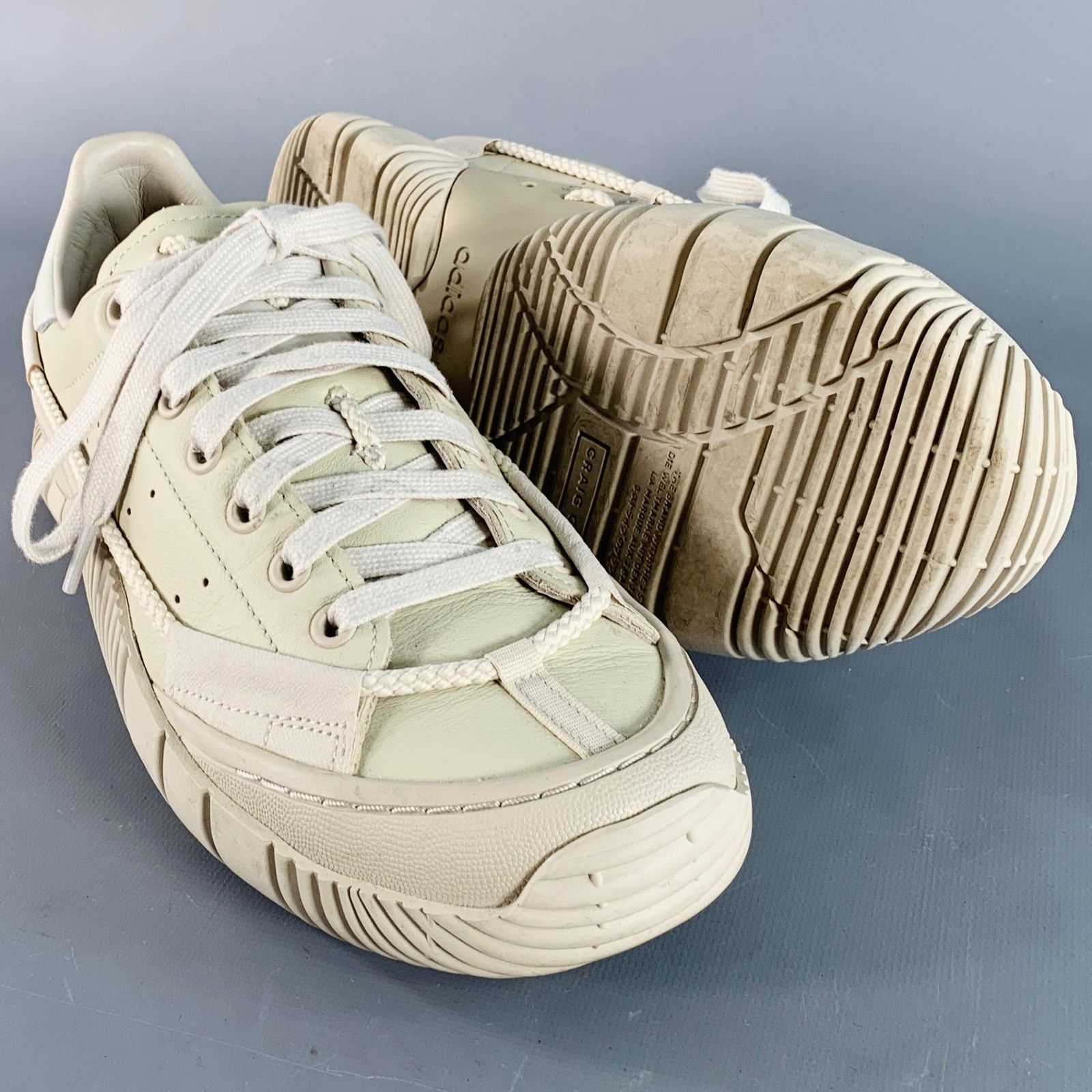 Adidas 10 Scuba Stan Beige Leather Low Top Sneakers Size US 10 / EU 43 - 5 Thumbnail