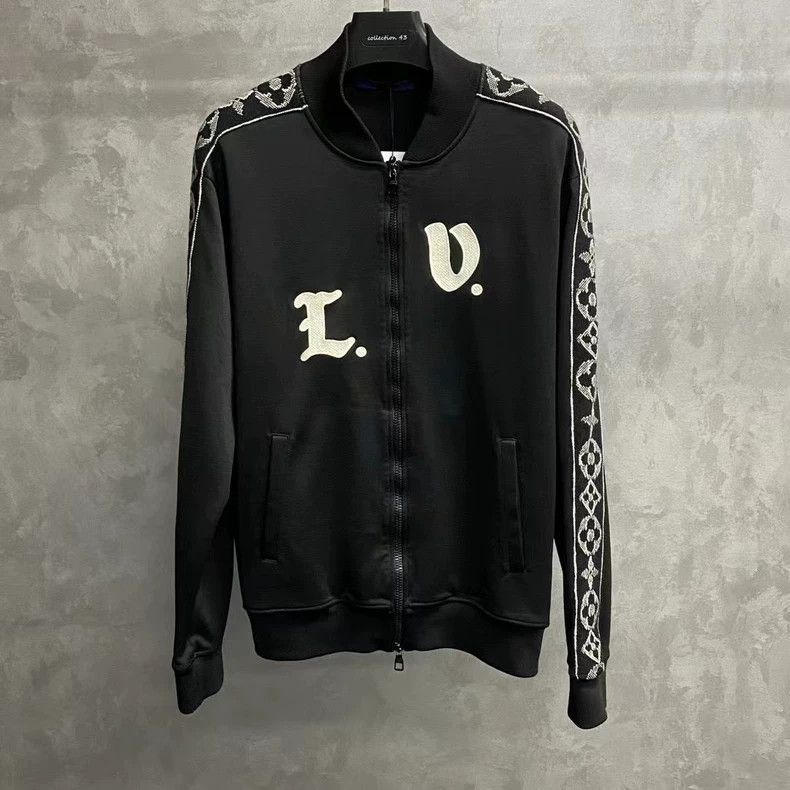 louis vuitton Black embroidered logo tag jacket 2502-Nextar