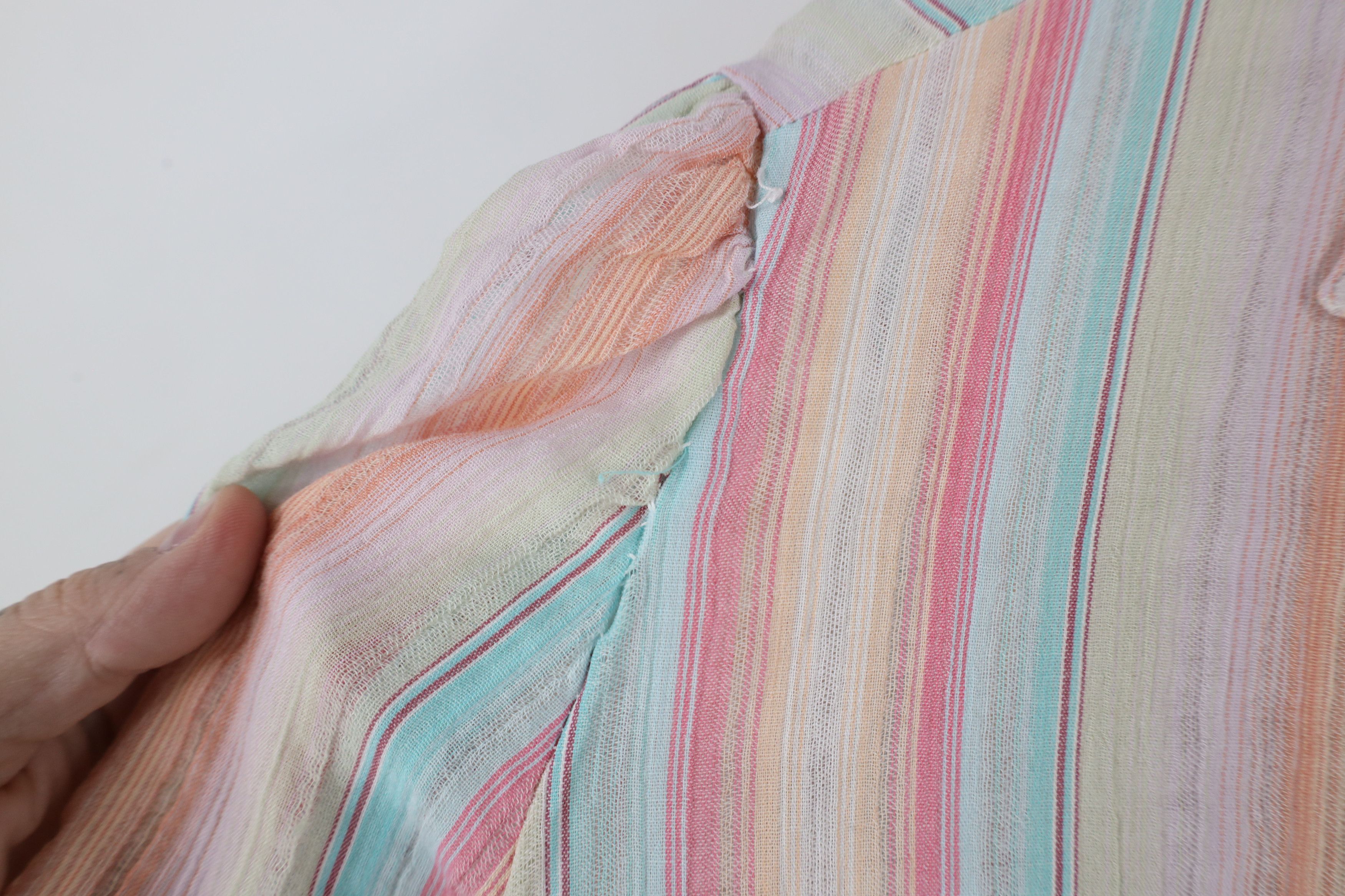 Vintage Vintage 70s Streetwear Pastel Striped Button Shirt USA Size XXL / US 16-18 / IT 52-54 - 6 Thumbnail
