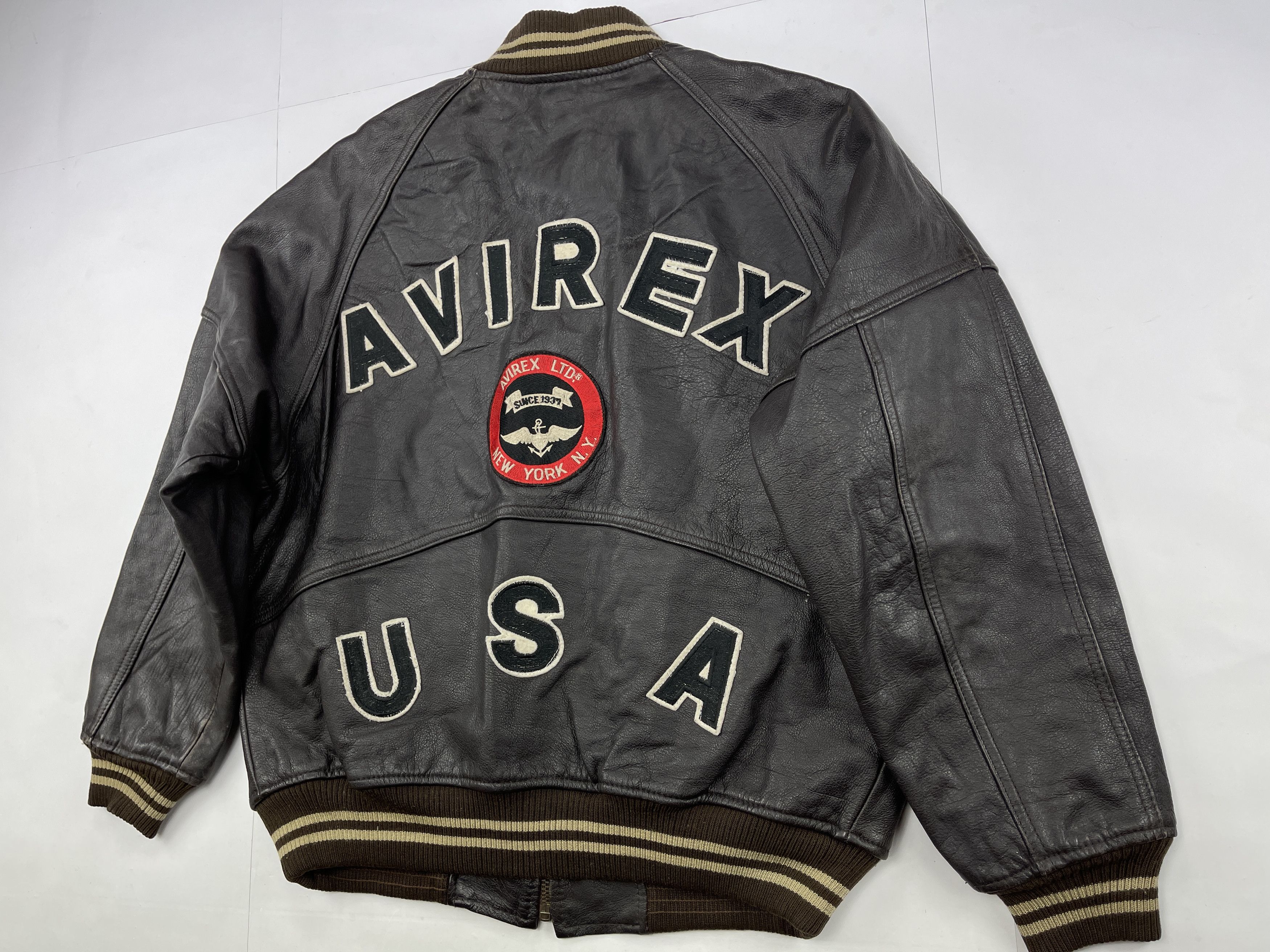 Avirex AVIREX leather jacket, vintage, 90s hip hop 1990s varsity XL Size US XL / EU 56 / 4 - 4 Thumbnail