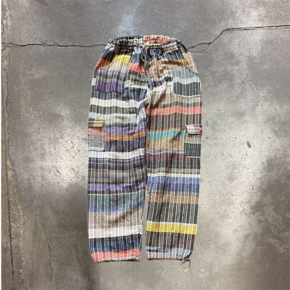 Vintage Vintage Y2K Baggy Striped Cargo Pants Skate Streetwear 33 Size 33" - 1 Thumbnail