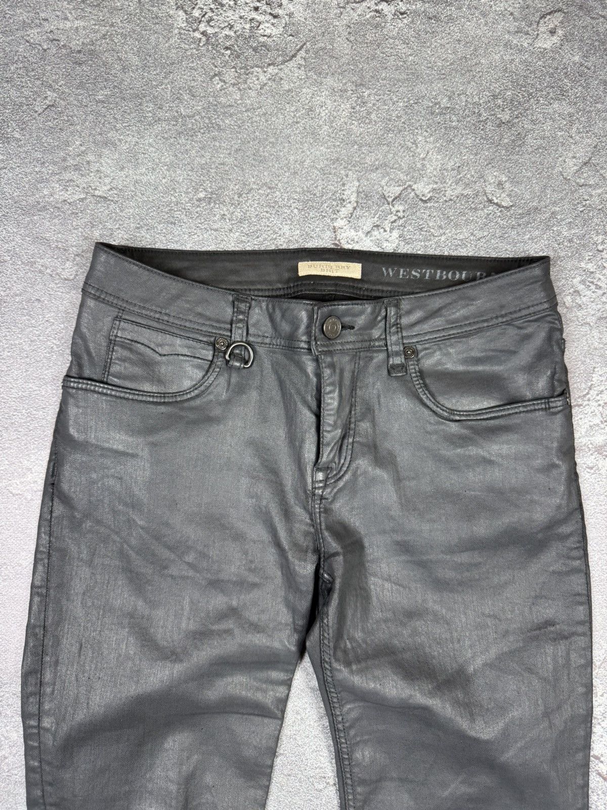 Burberry Burberry Brit Rubber Leather Skinny Ankle Pants Size 28 Size 28" / US 6 / IT 42 - 3 Thumbnail