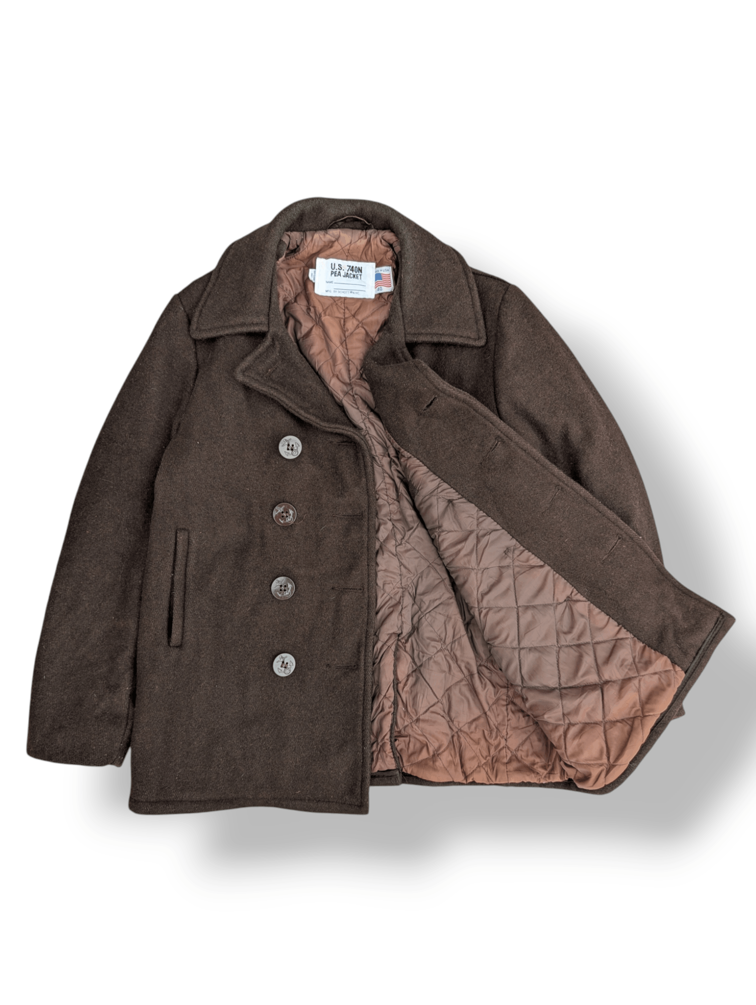 SCHOTT U.S. 740N PEAJACKET ブラウン 38 38 U.S. ブラウン PEAJACKET 740N SCHOTT