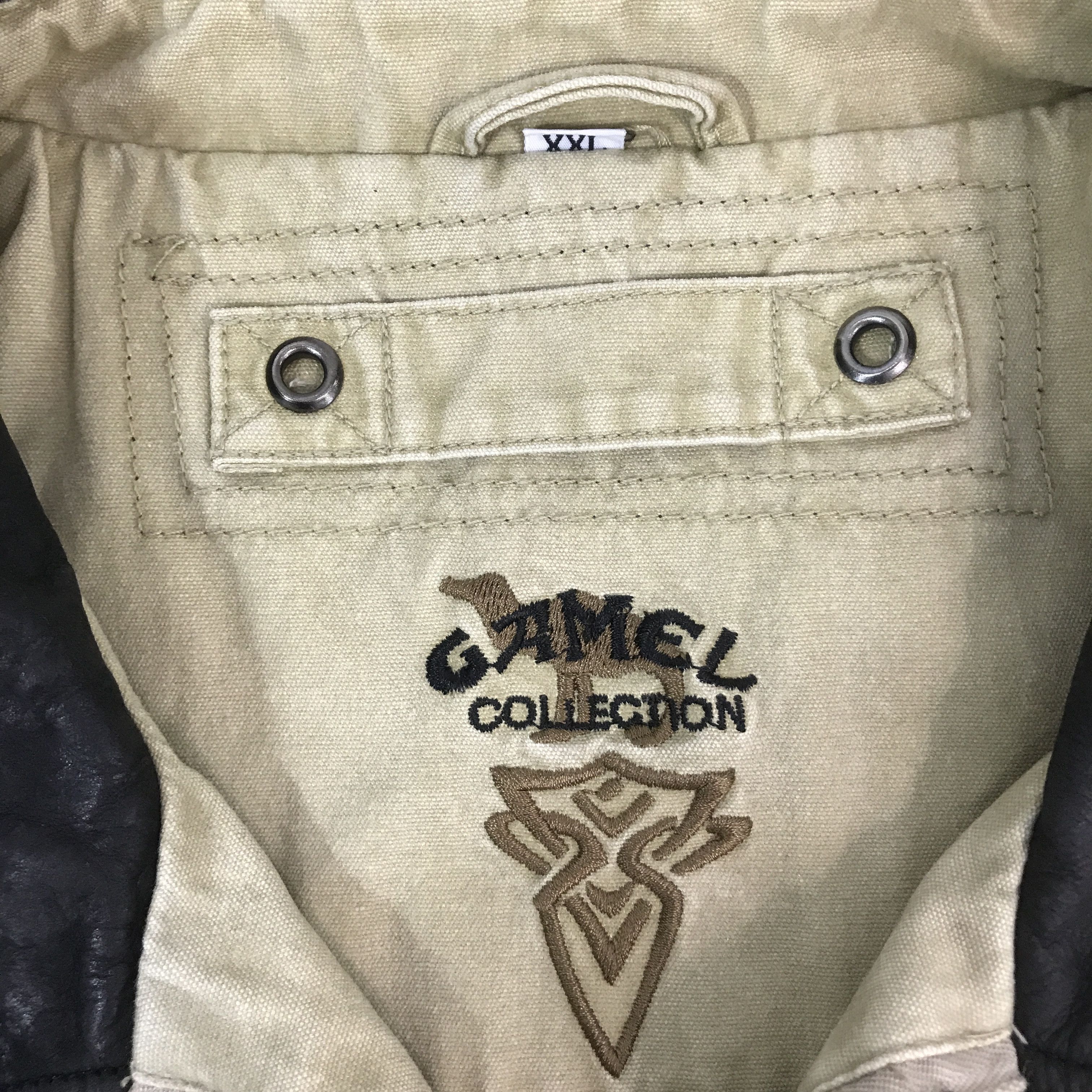 Camel Vinatge Camel Collection Leather Collar Jacket K67B6 Size US L / EU 52-54 / 3 - 9 Thumbnail