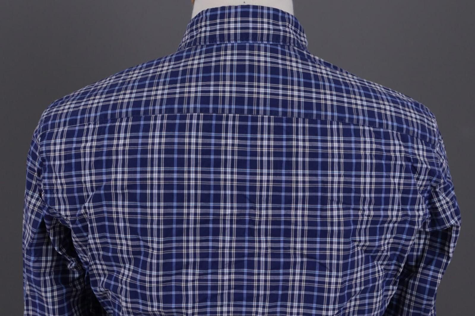 Designer Hackett London Slim Fit Blue Check Button Down Shirt Size M Size US M / EU 48-50 / 2 - 9 Thumbnail